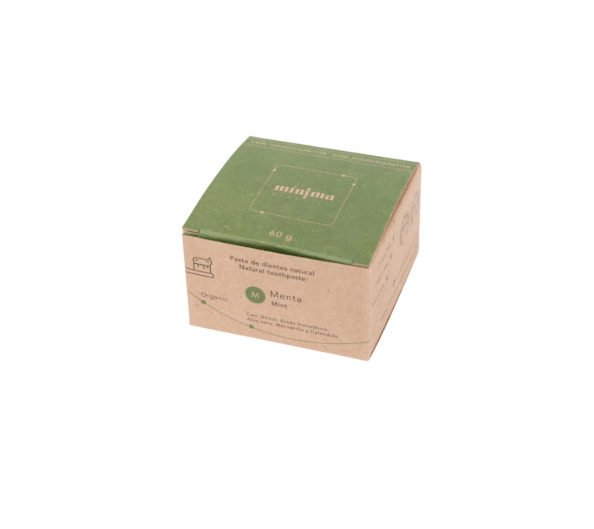 Minima Organics Pasta de dientes bio - MENTA y ÁCIDO HIALURÓNICO con HIDROXIAPATITA 60 g (o 120 ml)